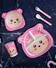 The Bamboo Co Bamboo Kids/Baby Feeding/Dinner Set of 5- Pink Pussy Cat