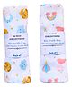 Outfit Collections 100% Organic Cotton Muslin Swaddles Blanket pack of 2 - Multicolor
