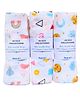 Outfit Collections Cute Print Organic Cotton Muslin Swaddles Wraps pack of 3 - Multicolor