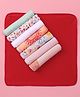 Ben Benny Terry 100% Cotton Knit Wash Cloths with Floral & Rainbow Print Pack of 8 L 21.5 x B 21.5 cm - Multicolor
