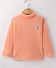 Little Kangaroos Cotton Full Sleeves Top with Sequined Heart Detailing - Peach