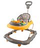 JoyRide Kidzoo BabyGo Musical Mini Explorer Walker Compact Foldable Activity Walker with Adjustable Height & Parental Handle for Boys|Girls - Yellow