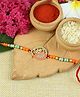 Asthetika Meenakari Rakhi With Roli Chawal - Orange