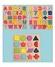 YAMAMA Alphabet Numeric Geometric Shaped Wooden Puzzle Game Toy For Kids Baby Early Educational Children Montessori Board Puzzle Toy  (Pack of 3 - Multicolor)