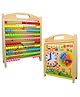 YAMAMA Wooden Calendar Computing Rack Toy With Clock Educational Wooden Toy For Kids - Multicolor
