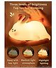 YAMAMA Big Face Rabbit Silicone Night Light Squishy LED Animal Night Light Silicone Dimmable Timed Bedside Lamp Kawaii Light Up USB Rechargeable Rabbit Touch Light Night Lamp  Multicolor