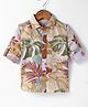 JASH KIDS Viscose Woven Full Sleeves Floral Printed Shirt - Tan