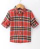 Jash Kids Cotton Woven Full Sleeves Checkered Shirt - Red