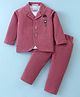 JASH KIDS Woven Full Sleeves Solid Color T-Shirt & Bottom Set - Rose Gold