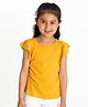 Campana 100% Cotton Frill Sleeves Solid Top  - Yellow
