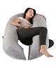 PumPum Grey Cotton Ultra Soft Hollow Fiber O Shaped Maternity Pillow ,Grey