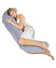PumPum Grey Cotton Ultra Soft Hollow Fiber I Shaped Maternity Pillow ,Grey