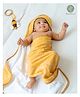 Cocoon Care Bamboo Muslin Terry Leaves Printed Hooded Towel - Green