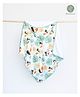 Cocoon Care Bamboo Muslin Terry Leaves Printed Hooded Towel - Green