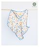 Cocoon Care Bamboo Muslin Terry Leaves Printed Hooded Towel - Green