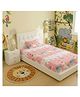 Filymore Kids Single bedsheet cute star unicorn design for kids room 1 bedsheet with 1 pillow cover-Peach and White