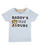 My Milestones Cotton Half Sleeves Tiger Printed Tee - Baby Blue