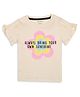 My Milestones Pure Cotton Frill Sleeves Floral & Text Printed Top - Ecru