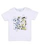 My Milestones 100% Cotton Half Sleeves Animal Printed Tee - White