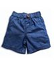My Milestones 100% Cotton Denim Paper Bag Solid Shorts - Blue