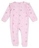 My Milestones 100% Cotton Full Frill Sleeves With Butterfly Printed Romper - Pink