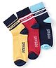 Pine Kids Knitted Silvadur Antimicrobial Ankle Length Text Design Socks Pack of 3 ( Color May Vary  )