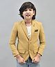 CRIMSOUNE CLUB   Full Sleeves Striped  Blazer - Mustard