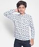 CRIMSOUNE CLUB Full Sleeves Leaves Printed Shirt - Blue