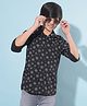 CRIMSOUNE CLUB Full Sleeves Abstract Printed Shirt - Black