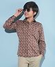 CRIMSOUNE CLUB Full Sleeves Leaves Printed Shirt - Brown