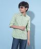 CRIMSOUNE CLUB Full Sleeves Avocado Printed Shirt - Green