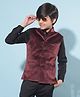 CRIMSOUNE CLUB  Sleeveless Solid Waistcoat - Wine