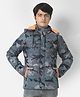 CRIMSOUNE CLUB Full Sleeves Camouflage Printed Hooded Jacket - Grey