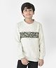 CRIMSOUNE CLUB Camouflage & Ready For Future Text Printed Sweatshirt - Grey