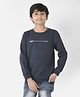 CRIMSOUNE CLUB Full Sleeves Brand Name Text Printed Sweatshirt - Blue