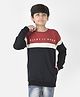 CRIMSOUNE CLUB Cotton Full Sleeves Talent Is Born Text Printed Colour Blocked Sweatshirt  - Red