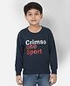CRIMSOUNE CLUB Full Sleeves Brand Name Text Printed Sweatshirt - Navy Blue
