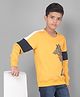 CRIMSOUNE CLUB Cotton Full Sleeves Text Printed Sweatshirt - Mustard
