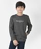 CRIMSOUNE CLUB Full Sleeves Metanoia Text Printed Sweatshirt - Grey