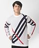 CRIMSOUNE CLUB Full Sleeves Striped Design Sweater - Off White
