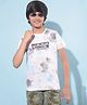 CRIMSOUNE CLUB Half Sleeves Colour Splash & Good Vibe Text Printed Tee - White