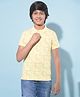 CRIMSOUNE CLUB Half Sleeves Dinosaur Printed Polo Tee - Mustard