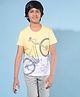 CRIMSOUNE CLUB Half Sleeves Colour Block & Cycle Printed Tee - Yellow