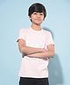 CRIMSOUNE CLUB Cotton Half Sleeves Big Text Printed Tee - Pink