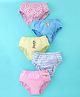Red Rose Cotton Knit Panties Stars Print Pack of 5 - Multicolour