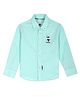US Polo Assn Cotton Knit Full Sleeves Solid Shirt with Logo Print - Mint