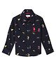 US Polo Assn Cotton Full Sleeves Shirt with Logo Print - Navy Blue