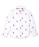 US Polo Assn Cotton Knit Full Sleeves Printed Shirt with Logo Print - White