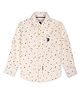 US Polo Assn Cotton Full Sleeves Printed Shirt - Cream