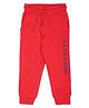 US Polo Assn Cotton Knit Full Length Lounge Pant With Text Print -Medium Red